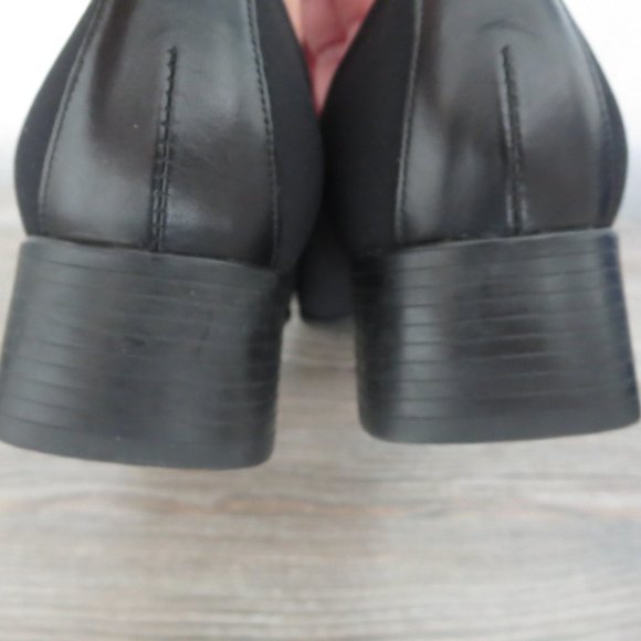 Munro Jet Black Traveler Shoes 1.5" Low Heel Square Closed Toe Slip On Sz 7 - Picture 12 of 15